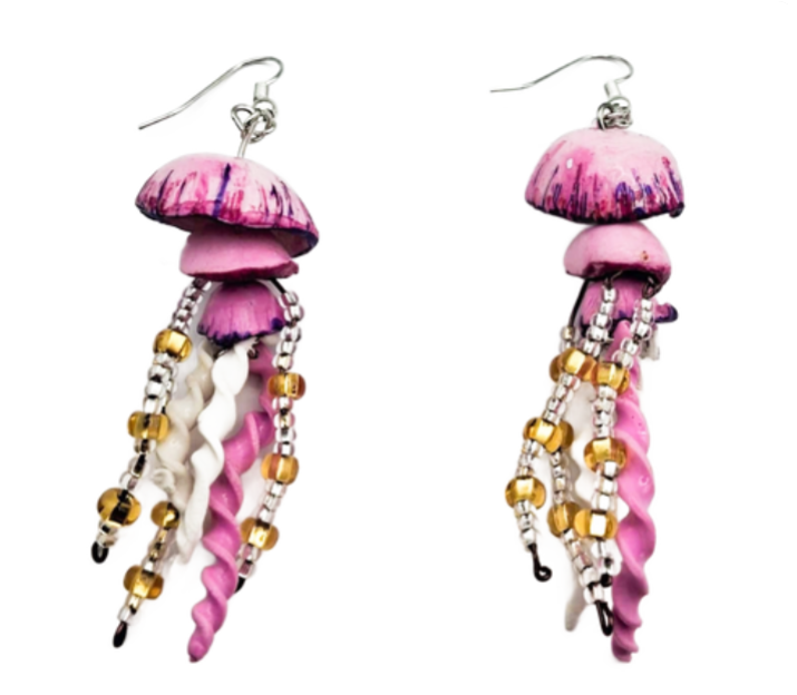 Beaded Jellyfish Drop Earrings