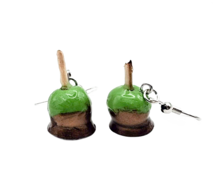 Caramel Green Apple Drop Earrings