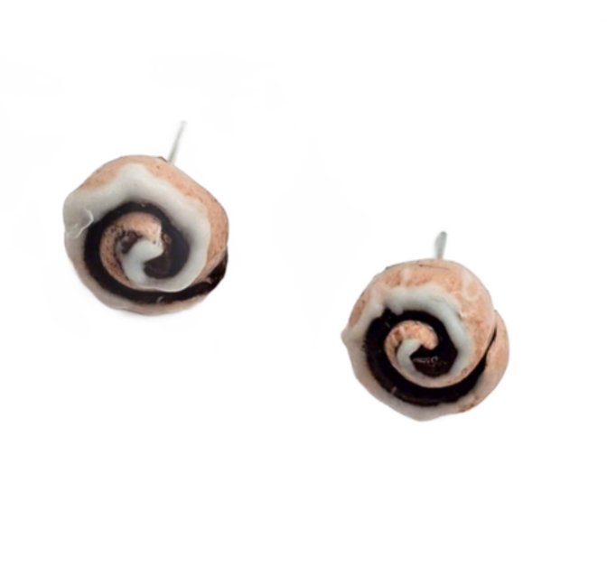 Cinnamon Buns Post Earrings