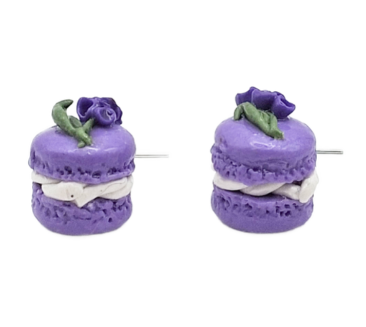 Lavender Macaron Drop Earrings