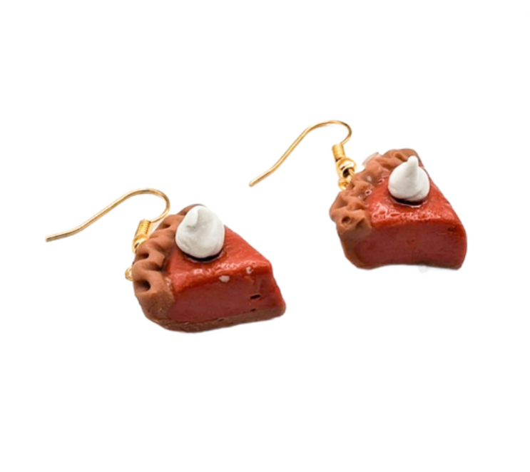 Pumpkin Pie and Whipped Cream Drop Earrings
